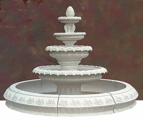  Garden Fountain, Cast Stone Garden Fountain with Pool-Pond